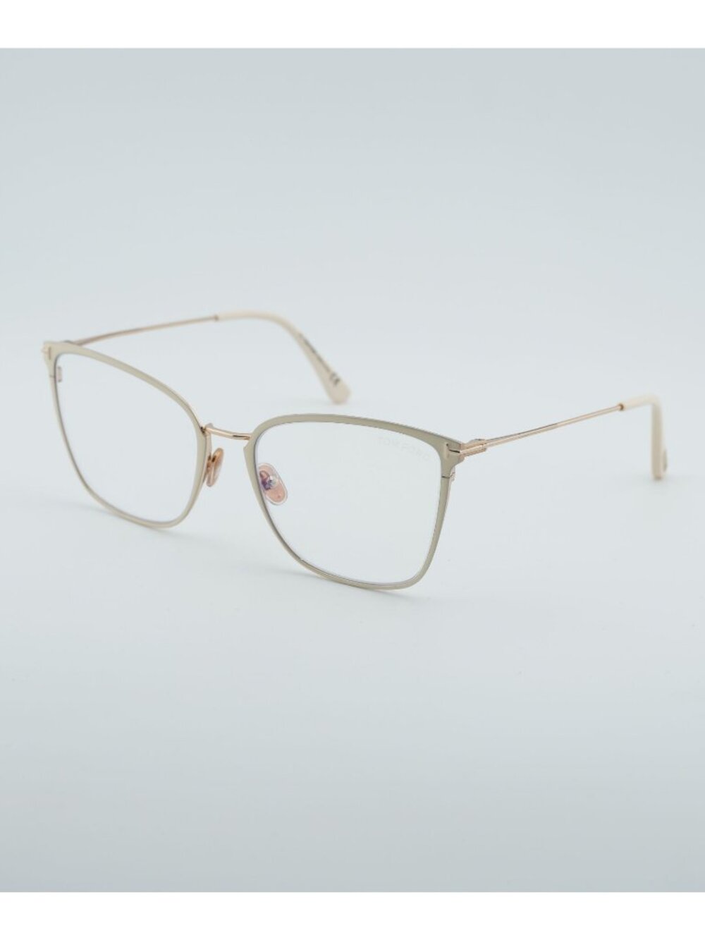 Tom Ford FT5839-B 025 Eyeglasses Ivory 56mm Butterfly Frame, Blue Light Block